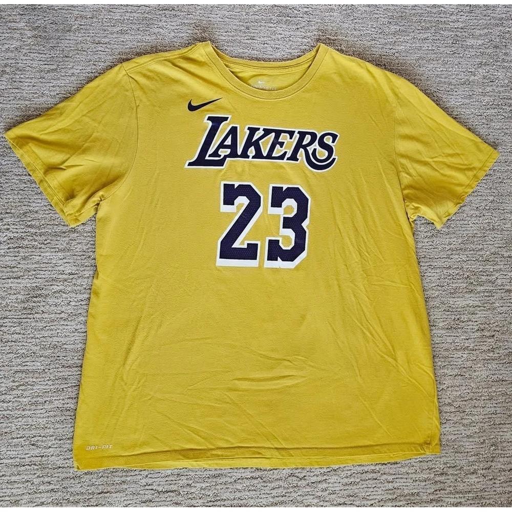 Mens Lakers Lebron T-Shirt - Yellow Purple - Size Xxl